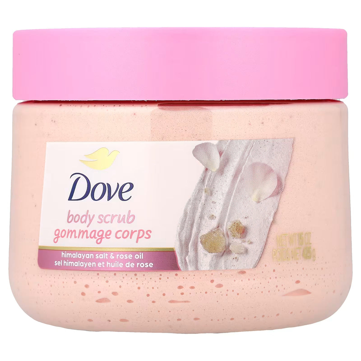 Dove Body Scrub Himalayan Salt & Rose Oil 425 GM