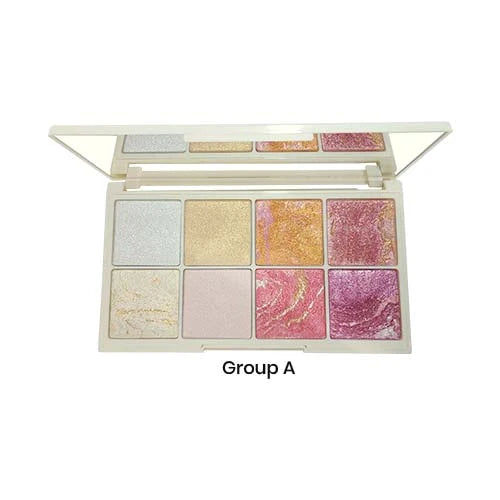 Glamorous Face 8 Colour Teracotta Blush & Shimmer Highlighter Kit