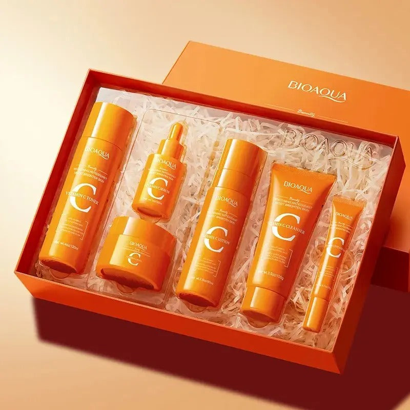 BIOAQUA Vitamin C Skincare Set - 6-Piece Whitening & Antioxidant Kit