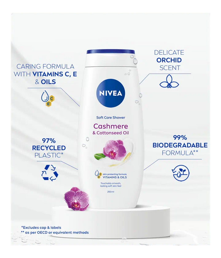 Nivea Shower Cream Cashmere & Cotton Seed Oil 250 ML