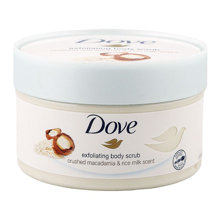 Dove Crushed Macadamia & Rice Milk Scent Exfoliating Body Scrub 225 ML