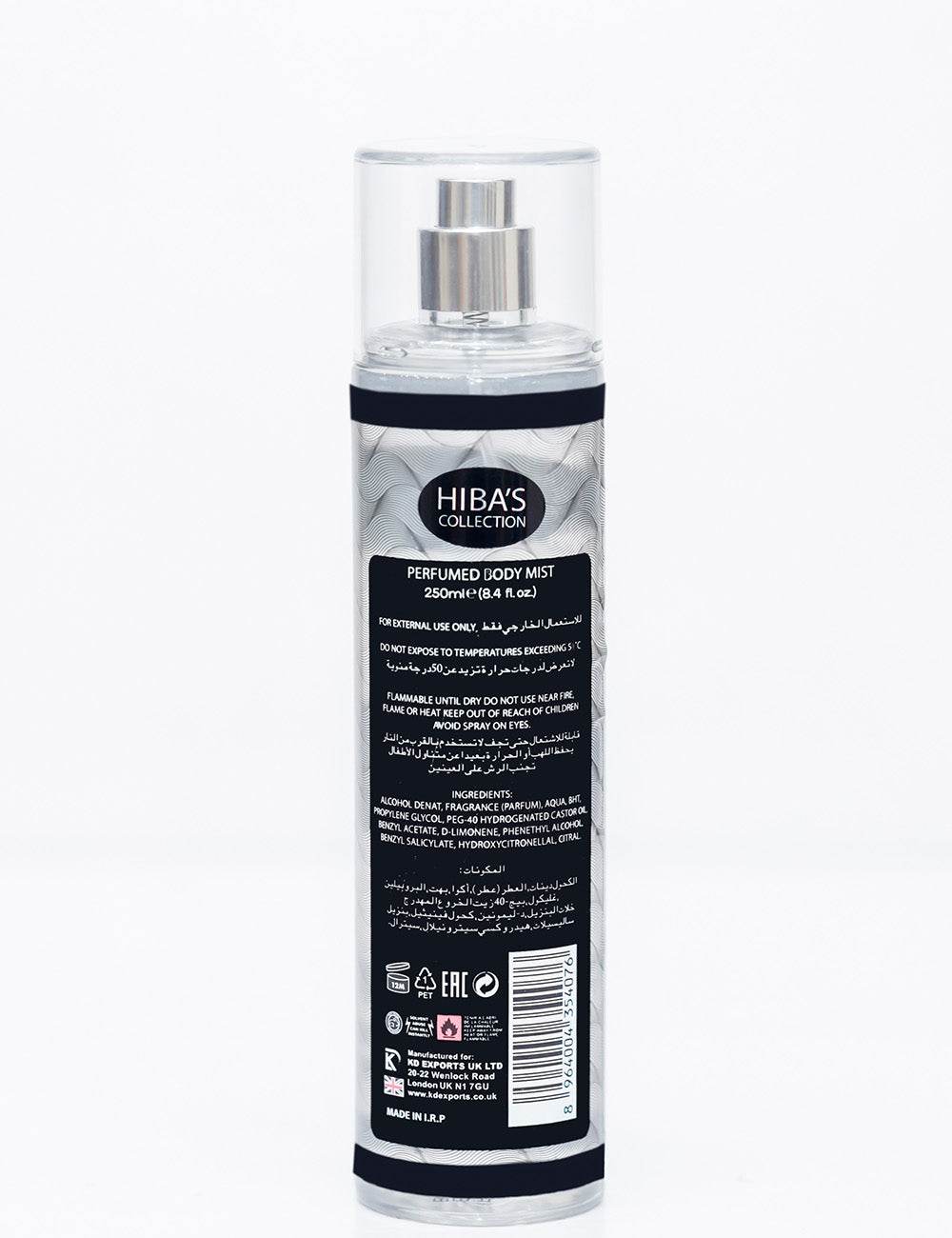 Hiba's Collection (Creedy Black Body Mist For Men) 250ml