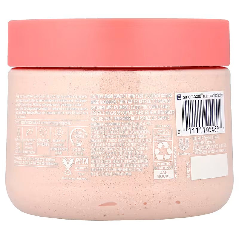 Dove Body Scrub White Peach & Crushed Rice 425 GM