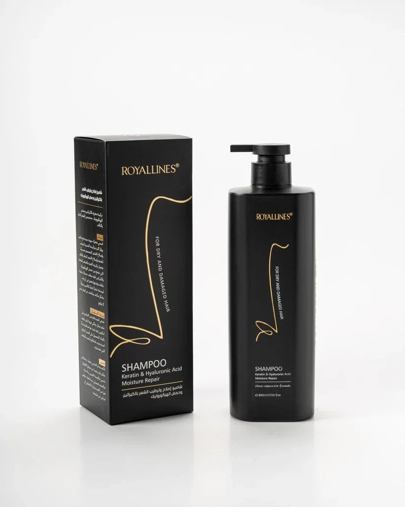 Royallines Moisture Repair Shampoo 800 ML Keratin & Hyaluronic Acid for Dry & Damaged Hair