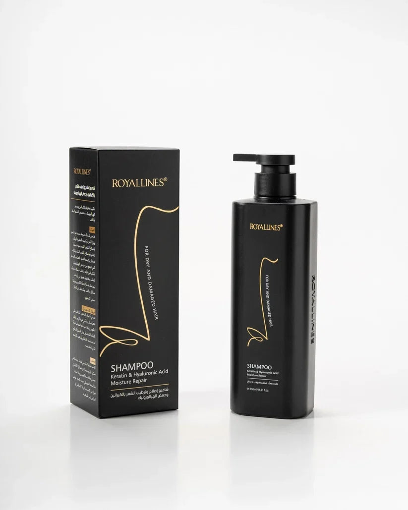 Royallines Moisture Repair Shampoo 500 ML Keratin & Hyaluronic Acid for Dry & Damaged Hair