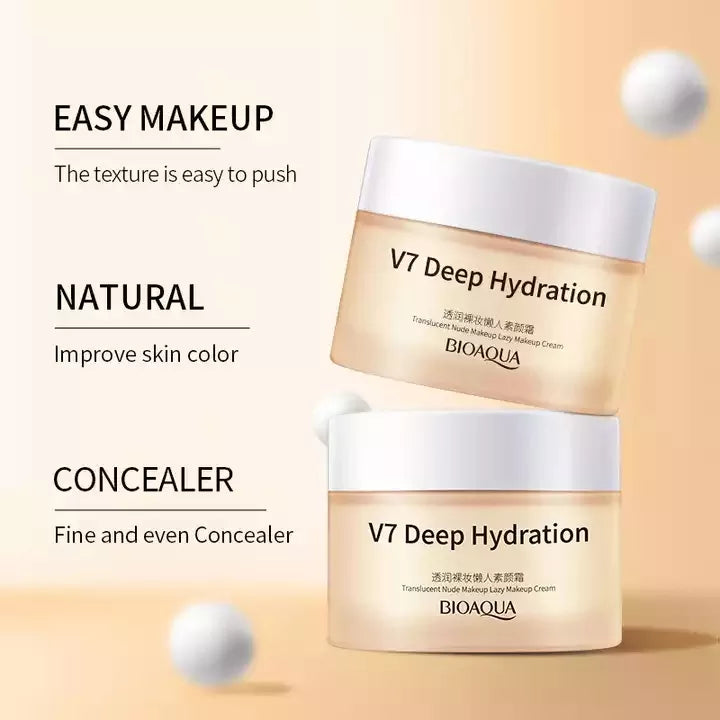 BIOAQUA V7 Lazy Cream - All-in-One Makeup Base & Moisturizer - 50g