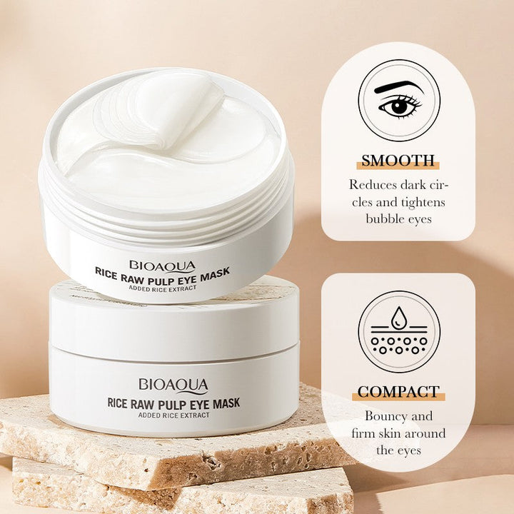 BIOAQUA Rice Raw Pulp Eye Mask - Dark Circle & Eye Bag Reduction - 60 Patches