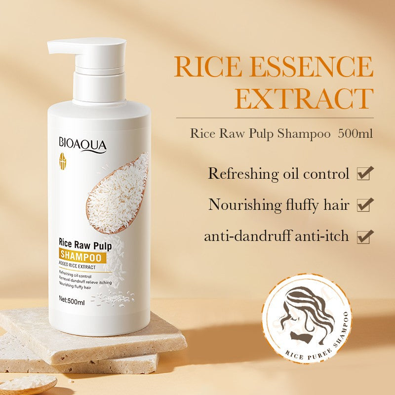 BIOAQUA Rice Shampoo - Anti-Dandruff & Oil Control Shampoo - 500ml