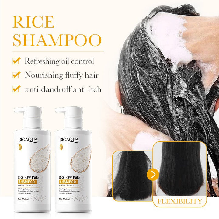 BIOAQUA Rice Shampoo - Anti-Dandruff & Oil Control Shampoo - 500ml