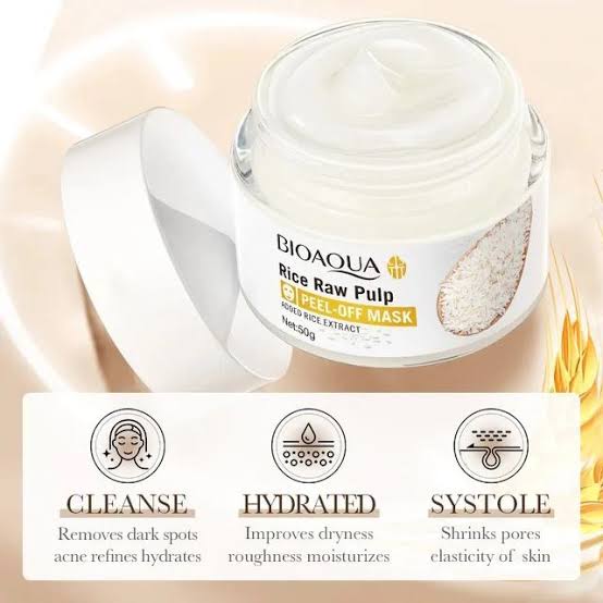 Bioaqua Rice Raw Pulp Rice Extract Peel Off Mask 50g
