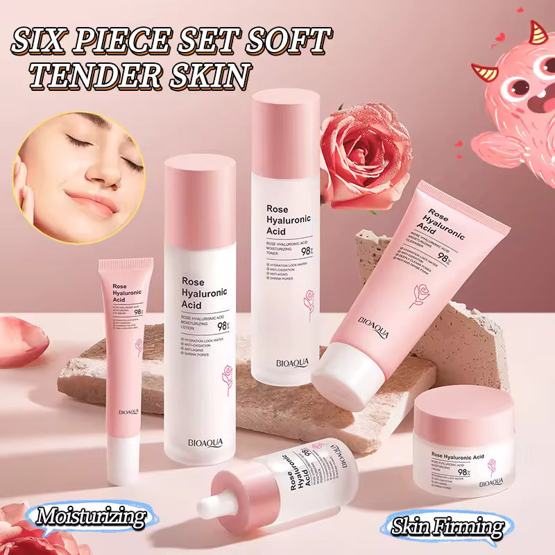 BIOAQUA Rose Hyaluronic Acid 6 Pcs Skincare Set