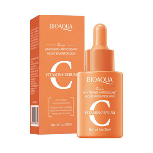Packaging and bottle of Bioaqua Whitening Antioxidant Vitamin C Face Serum, 30ml.