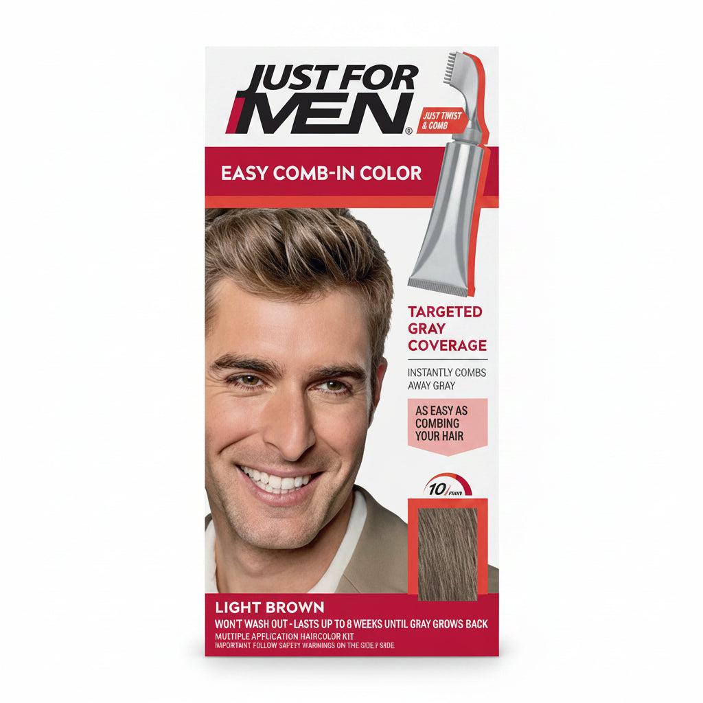 Just For Men Easy Comb-in Hair Color Light Brown A-25