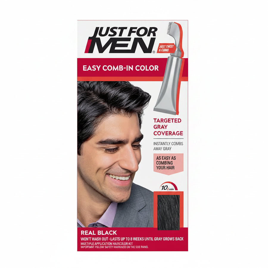 Just For Men Easy Comb-in Hair Color Real Black A-55