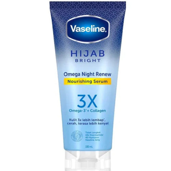 Buy Vaseline Hijab Bright Nourishing Serum Omega Night Renew 180 ML online in Pakistan Beautylooks