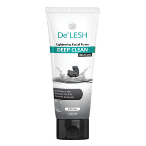 De'Lesh Lightening Facial Foam Deep Clean Charcoal 100 ML