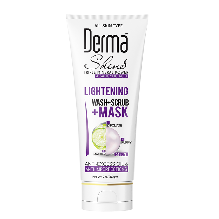Derma Shine Lightening Wash + Scrub + Mask (3 In 1) 200 GM
