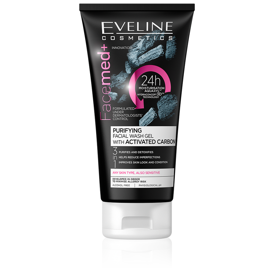 Eveline Facemed Purifying Facial Wash Gel with Activated Carbon 150 ML