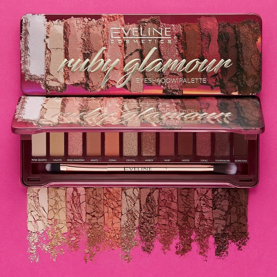 Eveline Ruby Glamour Eyeshadow Palette 12 Colors