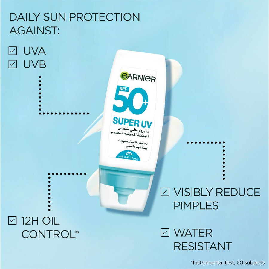 Garnier SkinActive SuperUV Anti-Acne SPF50+ Sunscreen 30 ML