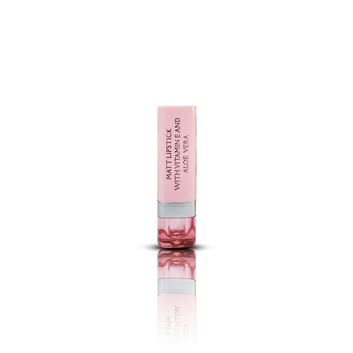 Glamorous Face Matte Lipstick Vitamin E & Aloe Vera Extracts (Pink Case)