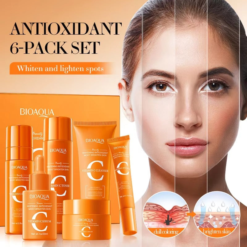 BIOAQUA Vitamin C Skincare Set - 6-Piece Whitening & Antioxidant Kit