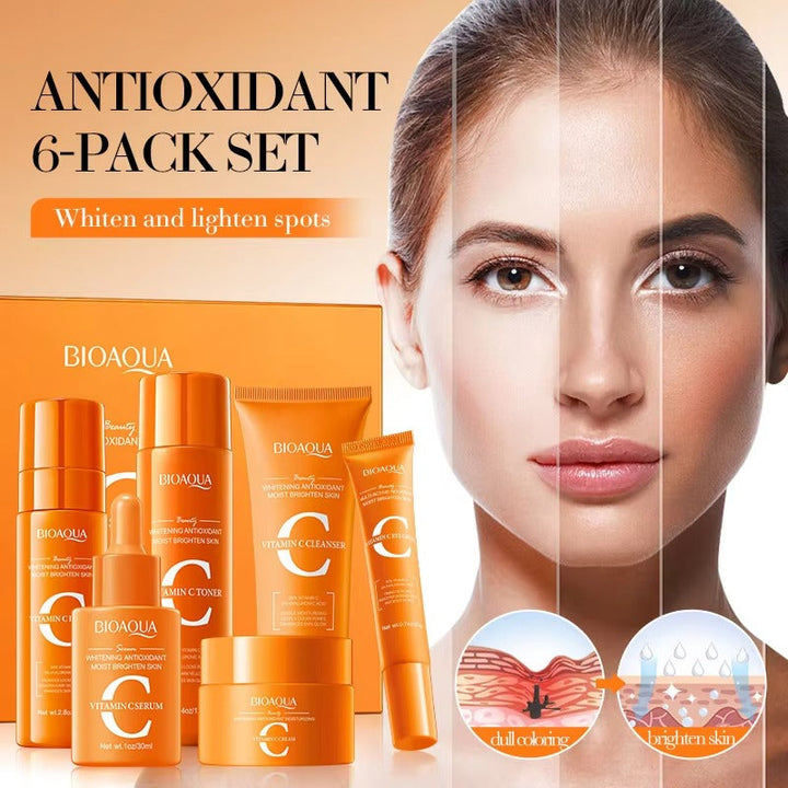 BIOAQUA Vitamin C Skincare Set - 6-Piece Whitening & Antioxidant Kit