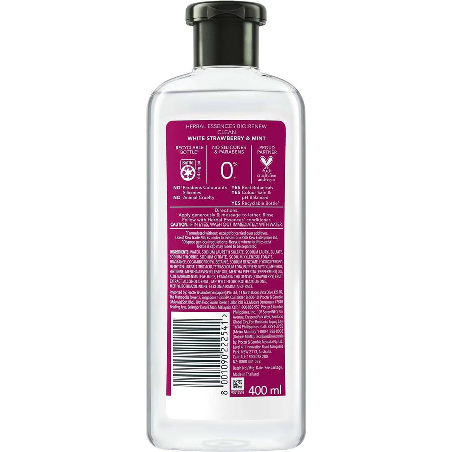 Herbal Essences White Strawberry & Mint Clean Shampoo 400 ML (Thailand)