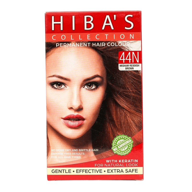 Hiba's Collection Hair Color 44N Medium Reddish Brown (60-ml)
