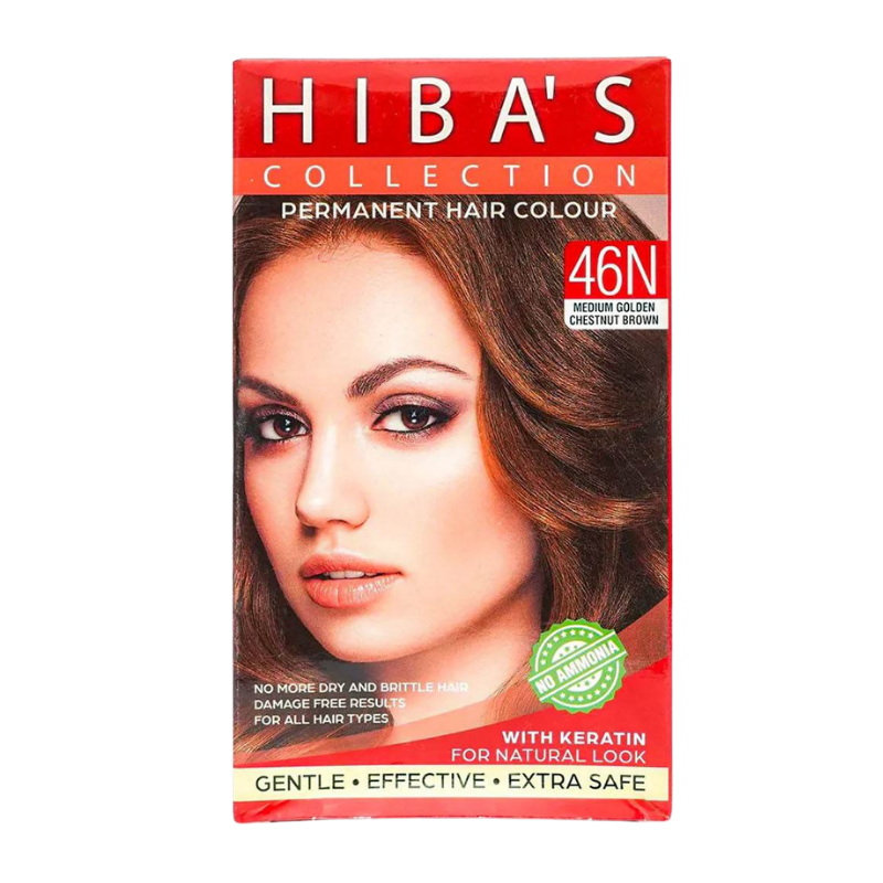 Hiba's Collection Hair Color 46N Medium Golden  Chestnut Brown (60-ml)