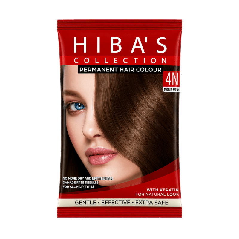 Hiba's Collection Hair Color 4N Medium Brown 20 ML (S)