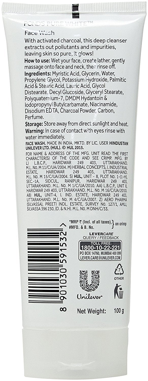Pond's Pure White Anti Pollution with Purity Face Wash 100 GM