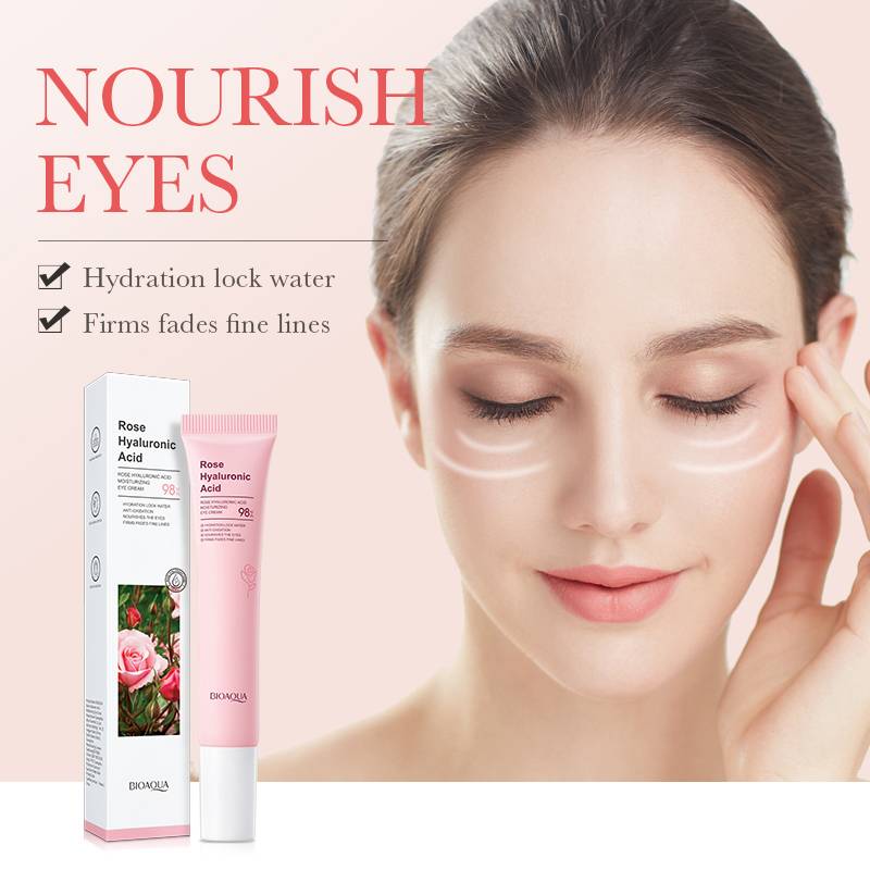 BIOAQUA Rose Eye Cream - Hyaluronic Acid Moisturizing Eye Care - 20g