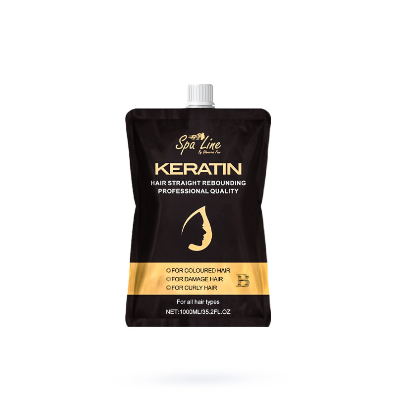 Spa Line Keratin Professional Hair Straight Rebounding – For Colored, Damaged, and Curly Hair 1000 ML