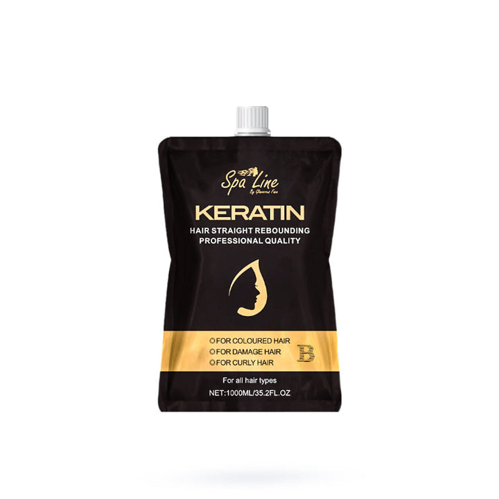 Spa Line Keratin Professional Hair Straight Rebounding – For Colored, Damaged, and Curly Hair 1000 ML