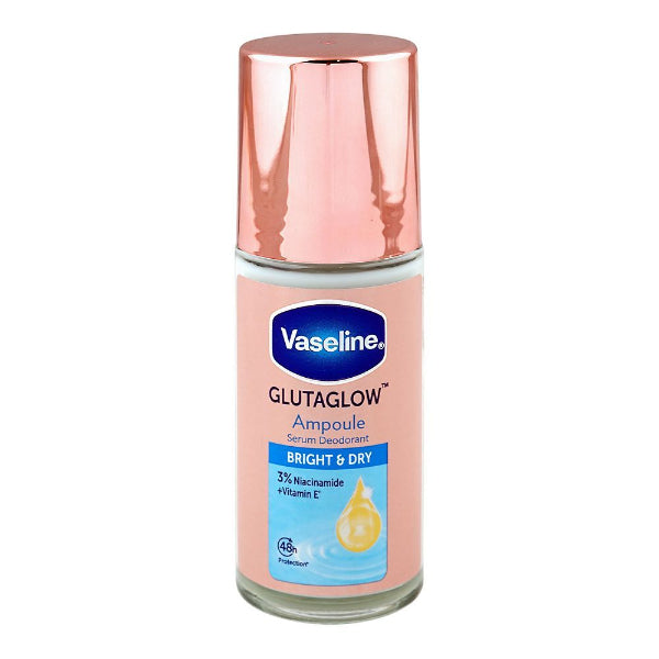 Vaseline Gluta Glow Ampoule Bright & Dry Serum Deodorant Roll On Niacinamide + Vitamin E 45 ML online in Pakistan Beautylooks