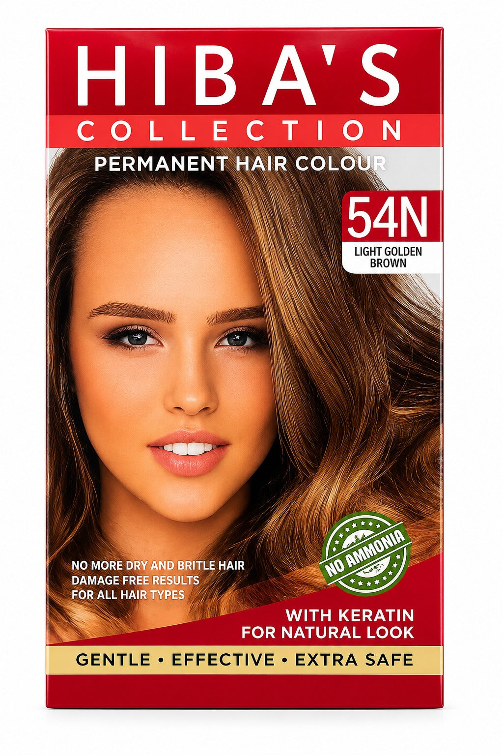 Hiba's Collection Hair Color 54N Light Golden Brown