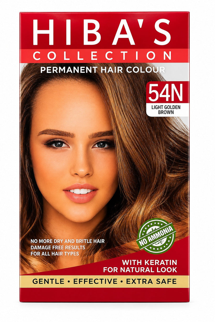 Hiba's Collection Hair Color 54N Light Golden Brown