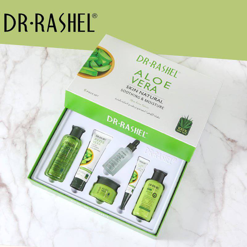 Dr. Rashel Aloe Vera Skin Natural Soothing & Moisture Skin Care Series - Pack Of 6 With Box