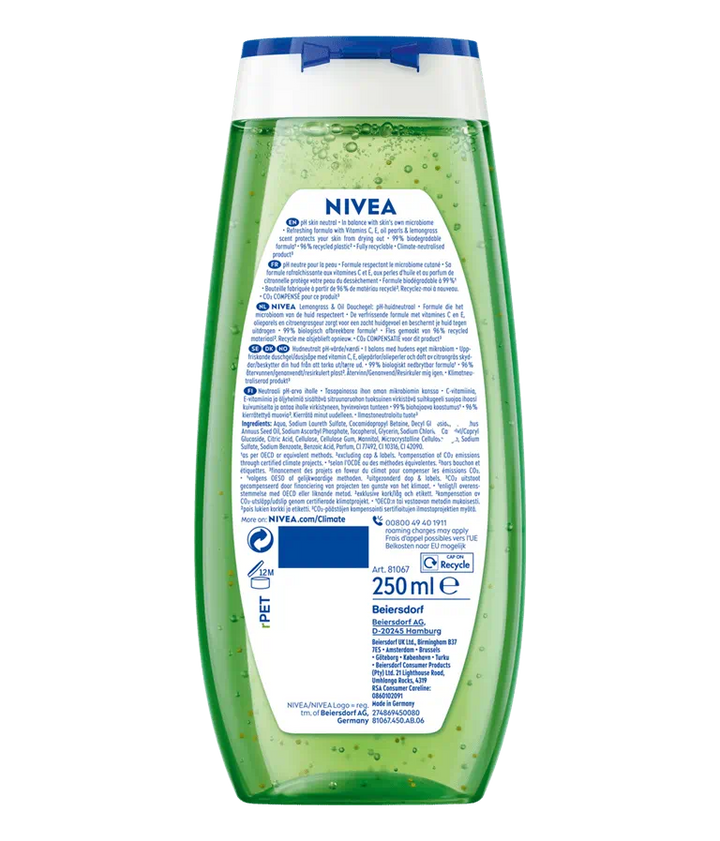 Nivea Lemongrass & Oil Shower Gel 250 ML