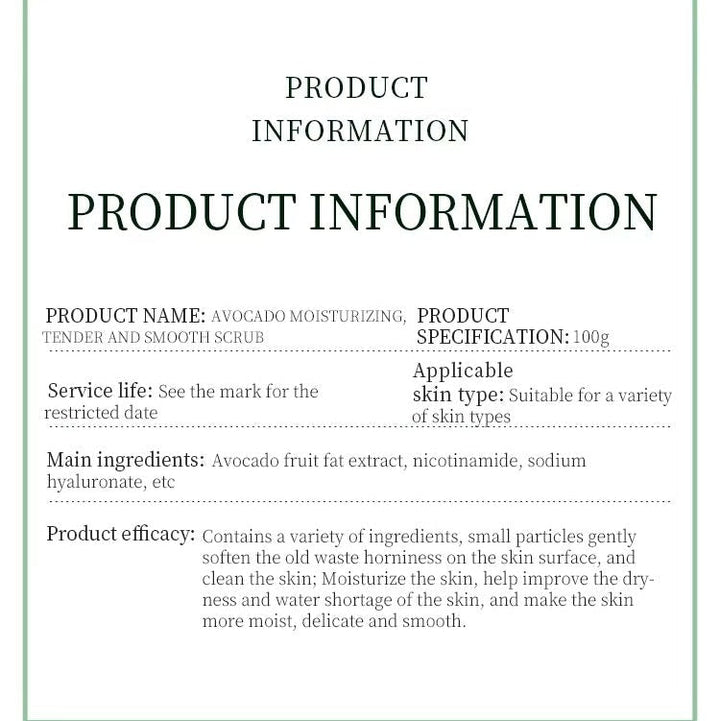 BIOAQUA Avocado Body Scrub for Dry & Rough Skin 100g