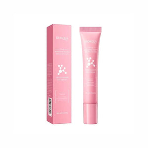 Pink skincare cream tube and packaging on a white background