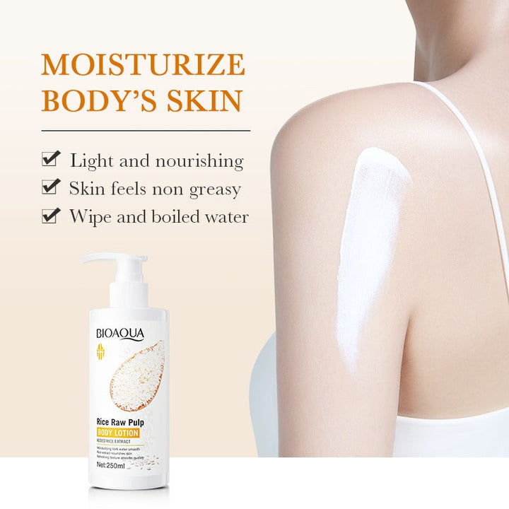 BIOAQUA Rice Raw Pulp Body Lotion - Moisturizing & Softening - 250ml